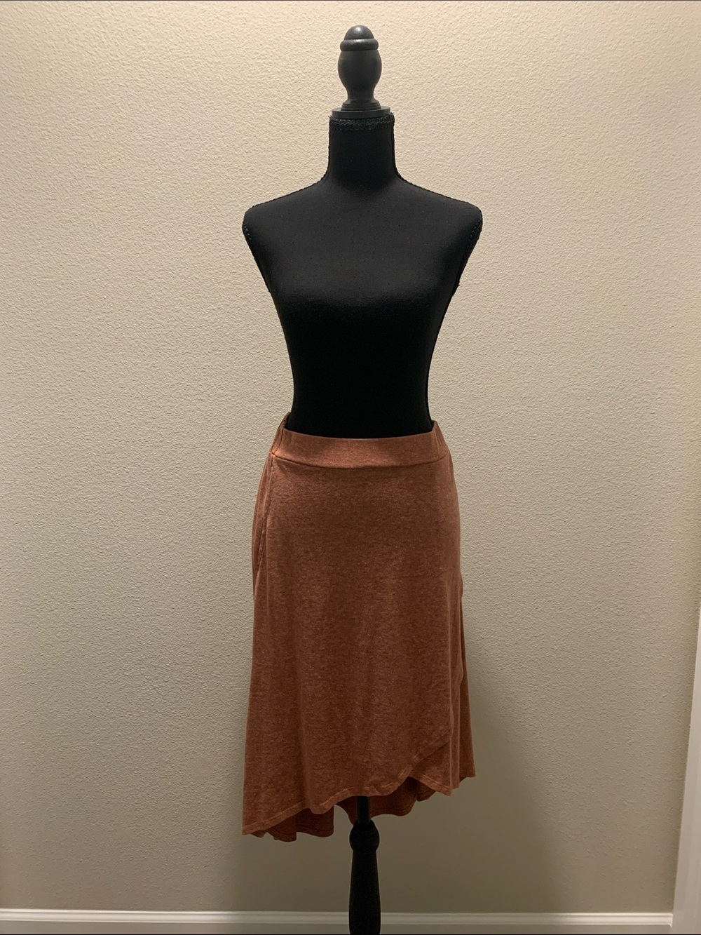 Prana Burnt Orange A-Line Knee-Length Skirt (Size XS)